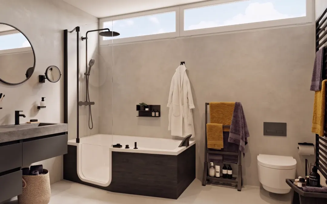 Voorbeeld instapbad — wellness stijl