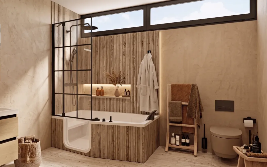 Voorbeeld instapbad — scandinavisch stijl